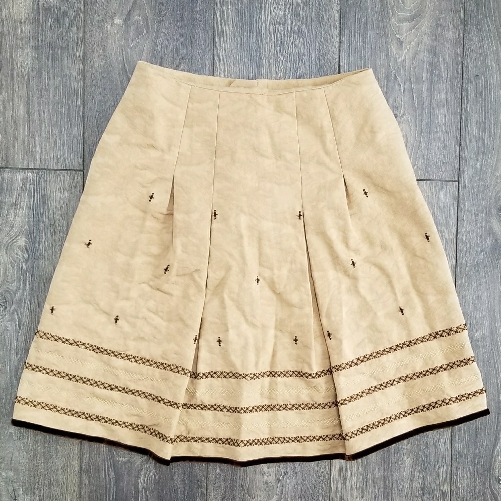 Yansi Fugel brown textured pleated skirt - size 4